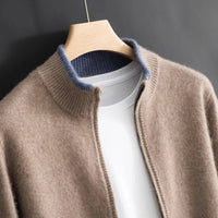 GERNOT - KASCHMIRJACKE MIT REIßVERSCHLUSS – Khaki