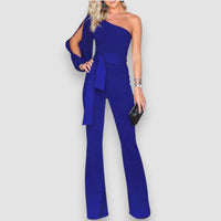 Emlily | Eleganter Ein-Schulter-Overall – Blau
