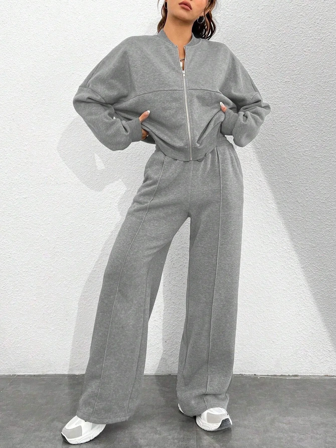 Olimireia | Damen Kapuzenpullover mit Reißverschluss Uni-Farbe Neu