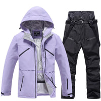 Unisex Winter Skianzug | Zweiteiliges Set – Lila / Schwarz