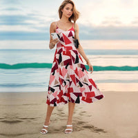 Jasmine - Kleid mit geometrischem Druck – Mehrfarbig