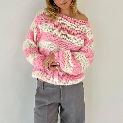 Lasindrae | Blauer Pullover im Old Money Stil