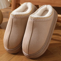 Chloe | Flauschige Plattform Hausschuhe™ – Khaki