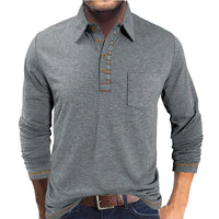 Bellford™ Langarm-Poloshirt Mit Raffiniertem Finish – Hellgrau