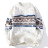 Erik | Strickpullover im nordischen Stil für Herren – Weiß