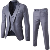 Sommerlicher Hochzeitsanzug für Herren - Leichter 3-teiliger Anzug mit Weste, Blazer und Hose – Grau