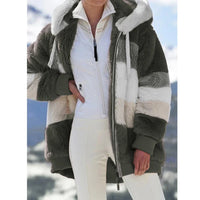 Damen Fleece Jacke | Mit Kapuze – Oliv