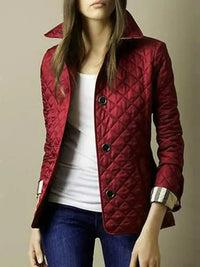 Dakta | Leichte Steppjacke mit Karomuster für Damen – Ideal für den Frühling – Rouge
