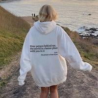 Übergroßer warmer Kapuzenpullover – Weiß