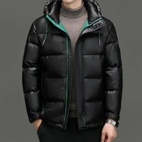 Winter Herren Daunenjacke | Mit Kapuze – Grün
