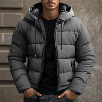 Herren-Winterjacke in Pufferbauweise | voluminöse füllstruktur – Grau