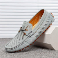 Semelle plate | Chaussures en cuir respirant – Grau