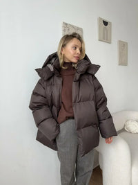 Asytrwa | Damenmantel im Retro American Street Style – Braun
