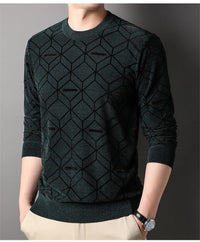 Herren Pullover mit Rundhalsausschnitt - MIKE – Grün