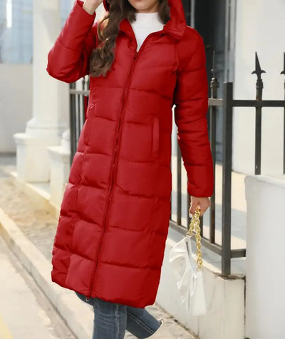Olivureia | Neue Winterjacke Damen mit Kapuze, Slim Fit und Mittellang