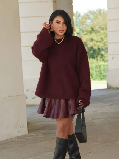 Wizese | Chic Strickpullover für Damen mit Rundhalsausschnitt