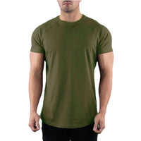 Herren Bequem Slim Fit T-Shirt | Rundhals – Oliv