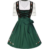 Damen Traditionell Grün und Schwarz Oktoberfest Dirndl Kleid – Grün
