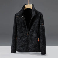 Unisex Modische Fleece Jacke | Warme – Schwarz (Herren)