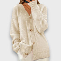 Erelia – Strickcardigan mit Knopfleiste – Beige