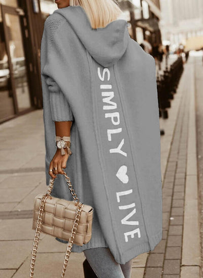 Eyara | Kapuzen-Sweatjacke mit "Simply Live" Print