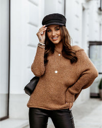 Pop | Schicke und stilvolle Winter Oversized Strickpullover für Frauen – Braun