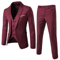 Sommerlicher Hochzeitsanzug für Herren - Leichter 3-teiliger Anzug mit Weste, Blazer und Hose – Rot