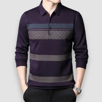 Browny | Striped Polo Shirt – Lila