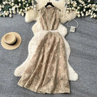 Alessa™ Set aus Floralbesticktem Tüll mit Zarter Eleganz – Khaki