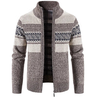 Gabriel | Zip-Up Vintage Cardigan – Braun