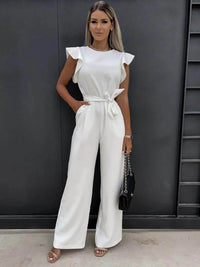 Lailani | Luxuriöser Jumpsuit mit Schleife – Weiß