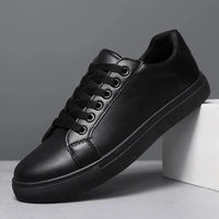 Elegante Leder-Sneaker – Schwarz
