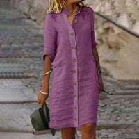 Bryn | Stilvolles kurzes Kleid mit Bauchbedeckung – Lila