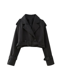 Coco | Cropped Trench Jacket – Schwarz
