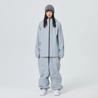 Unisex Stilvoll Skianzug | Zweiteiliges Set – Grau