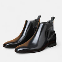 Faustino™ | Elegante Herren-Stiefeletten aus hochwertigem Kunstleder – Schwarz