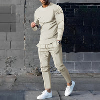 RAFAEL – Leichtes Set aus Pullover und Hose für Herren – Apricot