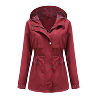 Wasserdichte Kapuzenjacke – Rot