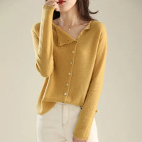 Huerta – Elegante Strickjacke Mit Knöpfen – Gelb