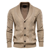 Janusz - Knopfleiste Strick Jacke – Khaki