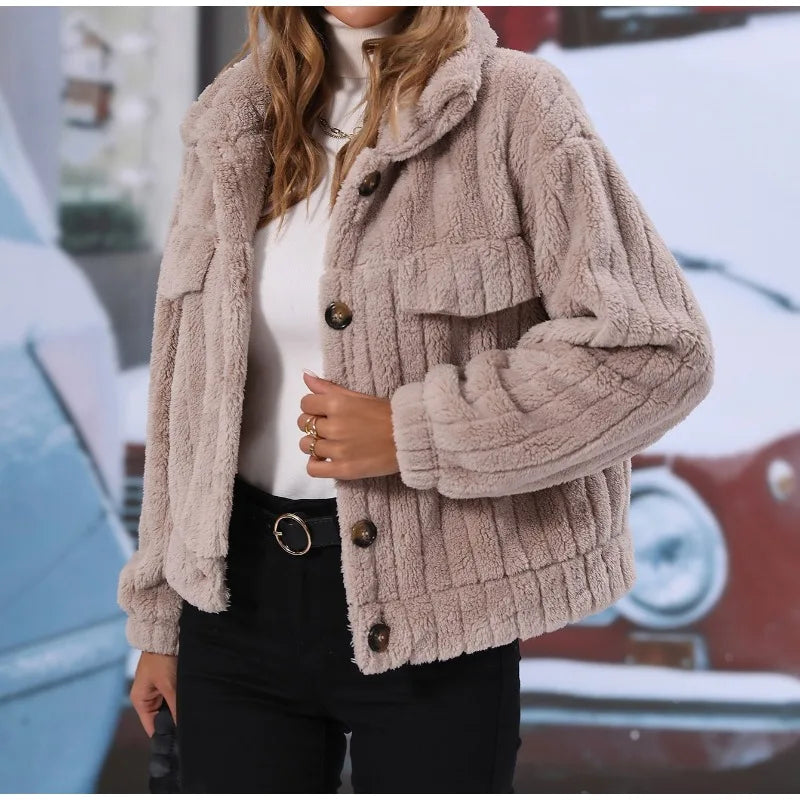 Pasornaya | Damen Polo-Mantel Herbst Winter Modisch