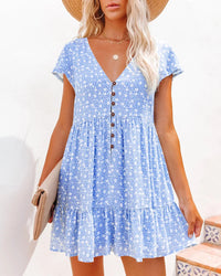 Sunnie - Boho Minikleid mit Rüschen – Blau