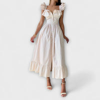 Lia - Ruffled Shirt Dress – Khaki