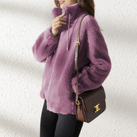 CARLA - FLEECEJACKE MIT REISSVERSCHLUSS – Lila