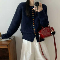 Celestine | Stylischer Knopf-Cardigan – Blau