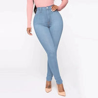 Jeggings Damen Slim Fit | Hoher Bund Knöchellang – Hellblau