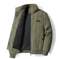 Max | Cordjacke mit Fleecefutter für Herren – Olivgrün
