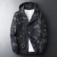WILFRIED - WASSERDICHTE JACKE MIT CAMOUFLAGE-MUSTER – Blau