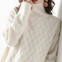 Cherry - Herbstlicher Rollkragenpullover – Beige