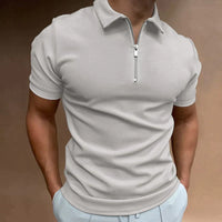 JAXON - Polo T-Shirt mit Reißverschluss – Grau